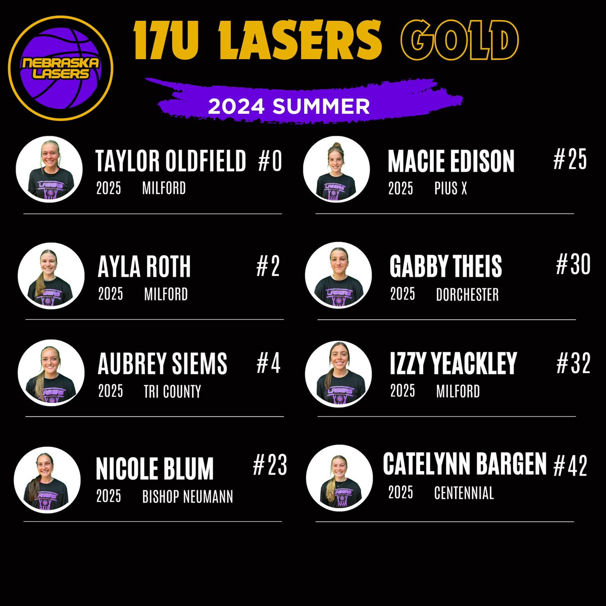 NELasersHoops's tweet photo. Nebraska Lasers 17U GOLD
Center Stage - July 12-15 https://t.co/2vdvSPg7Le