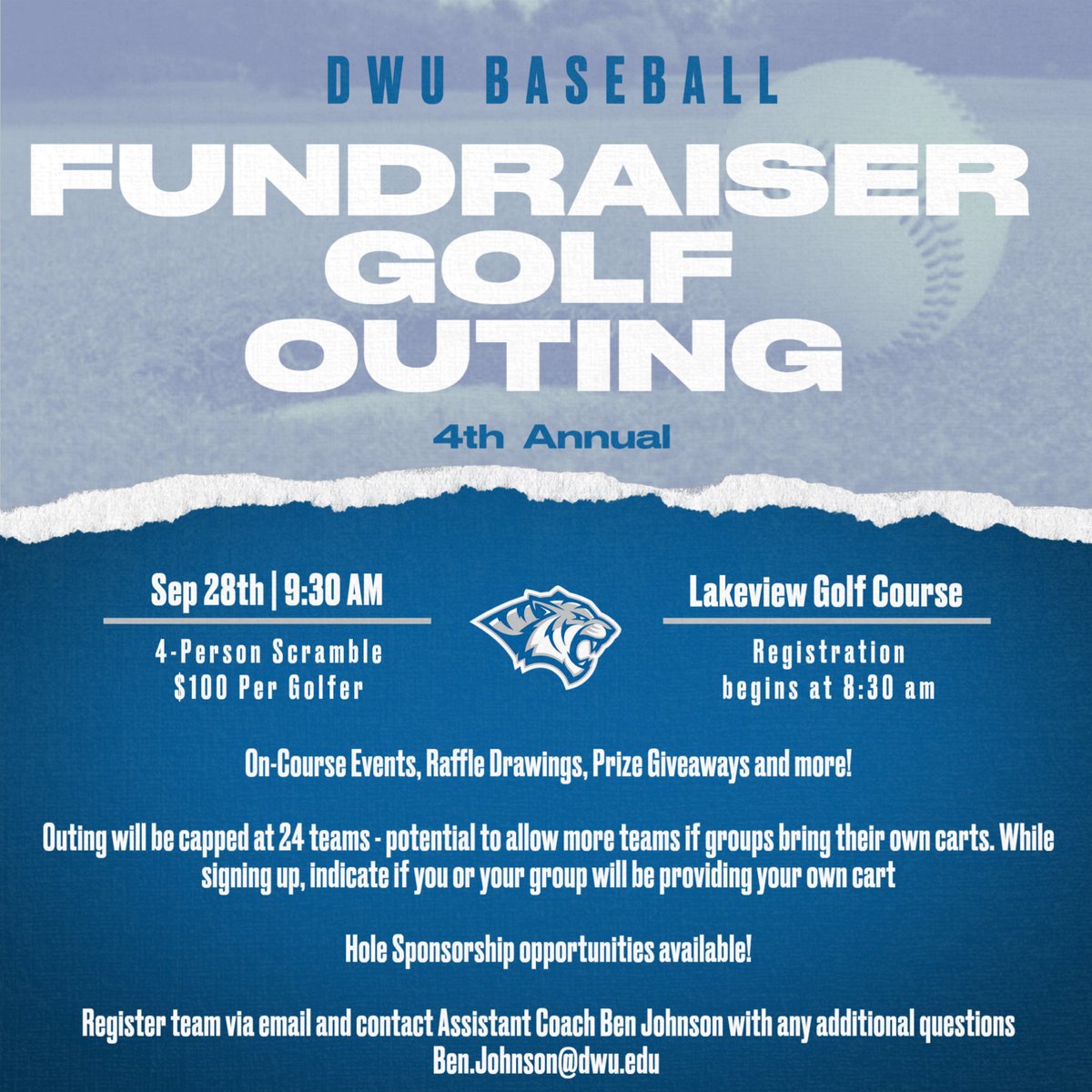⚾️DWU Baseball Fundraiser Golf Outing ⛳️ Look forward to seeing everyone back for our 4th Annual golf outing! Get your team signed up!