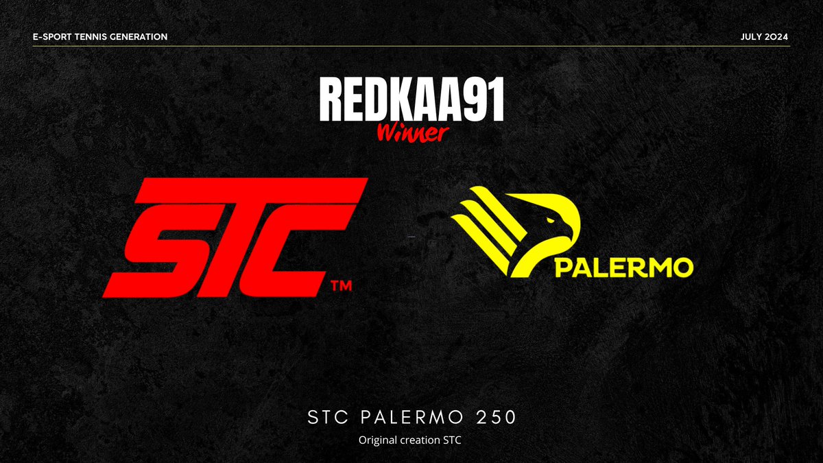 STC PALERMO 250 🇮🇹 
Original Creation STC 
2024 Edition

challonge.com/fr/12qvczut

WINNER  - REDKAA91 🏆

#ONLYFORPROPLAYERS

Thank's 
<a href="/TheVFL_/">VFL</a> <a href="/topspin2k/">#TopSpin2K25</a> <a href="/topspin2kcmty/">TopSpin 2K25 Community</a> 
<a href="/Canalesportplus/">𝘾𝘼𝙉𝘼𝙇 𝙀-𝙎𝙋𝙊𝙍𝙏 +</a>
