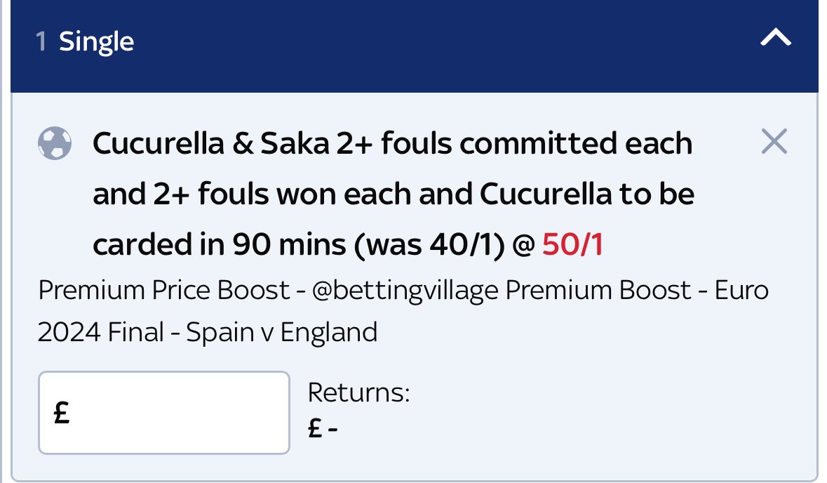 50/1 Euro 2024 Final Boost 🏆

Here 👉🏼 bit.ly/3Vq0bq5

Full research attached in the tweet below for you and there are some interesting finds 🤯

This also landed in both Premier League meetings between the pair this season! 

18+ gambleresponsibly #ad T&amp;Cs apply