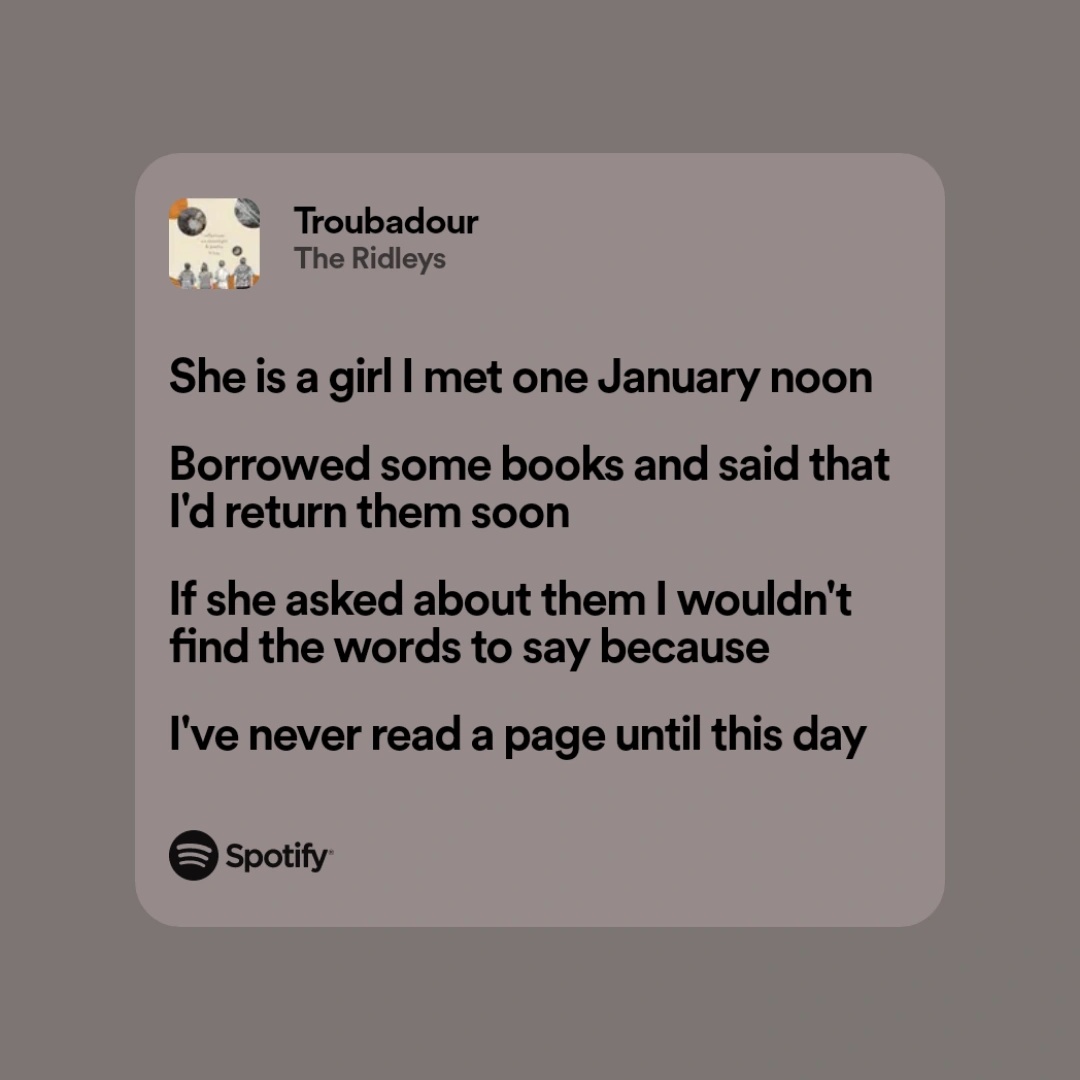 Can we agree that Troubadour is one of the songs with the best storytelling? I mean I still chuckle with the first verse from time to time 🥹