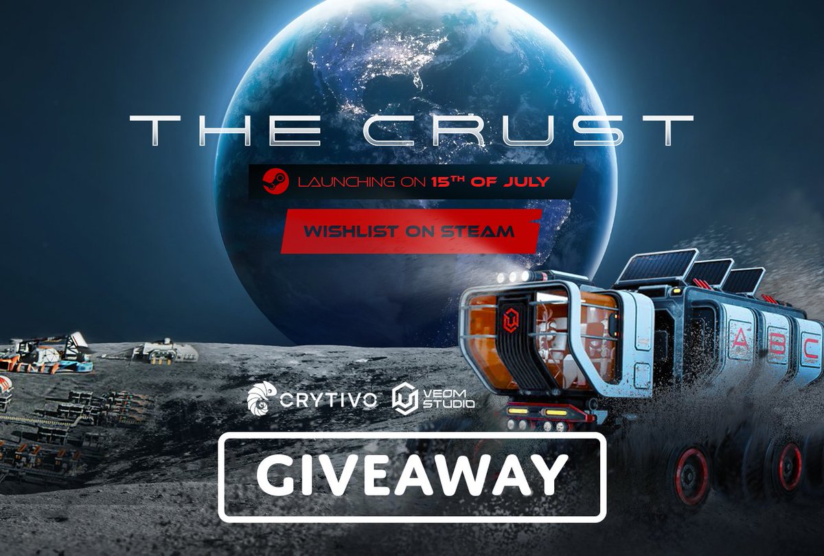 TheCrustGame's tweet image. ⭐⭐[Giveaway]⭐⭐

We&apos;re giving away 5 Steam keys to celebrate the launch of our Lunar Automation and Colony Builder game on July 15.

To Participate, do the following:

🔴1. Follow us
🟡2. Like and Retweet
🟢3. Tag your friends in the comments for an extra copy for them.