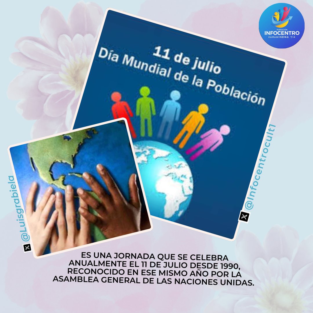 #11Jul El Día Mundial de la Población se trata de concienciar sobre los desafíos y oportunidades que presenta la dinámica poblacional mundial,que incluye el crecimiento demográfico,el envejecimiento de la población, la urbanización y la migración.<a href="/luisinfoVen/">Luis La Rosa 📱🖥️📡🛰️</a>
<a href="/BcCojedes/">Comunicación Infocentro Cojedes</a> <a href="/corocor2/">corocor2</a>