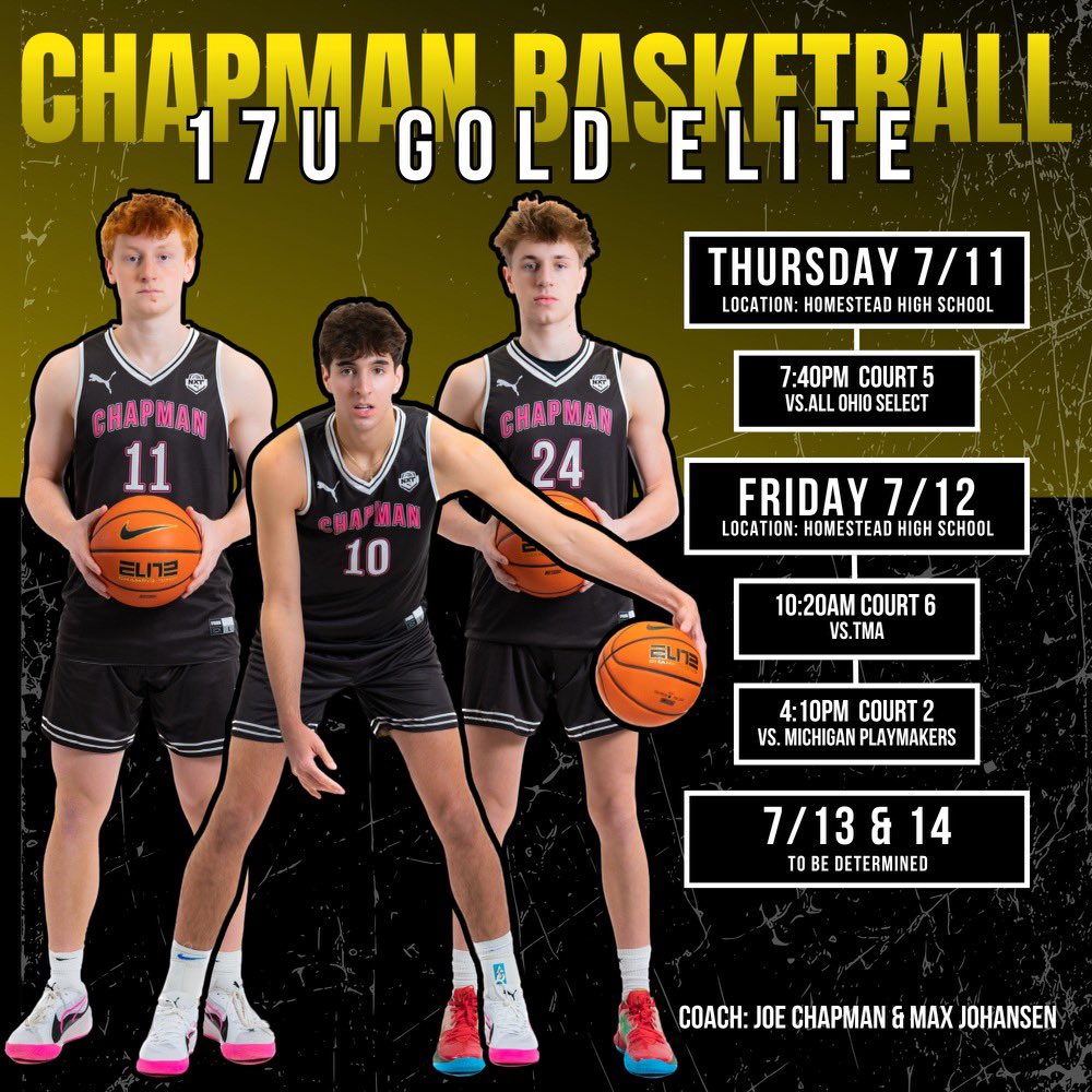 Come get eyes on our u17 Gold Elite team! They will be in action with <a href="/ny2lasports/">NY2LA SPORTS</a> first game is against All Ohio Select at 740pm on court 5