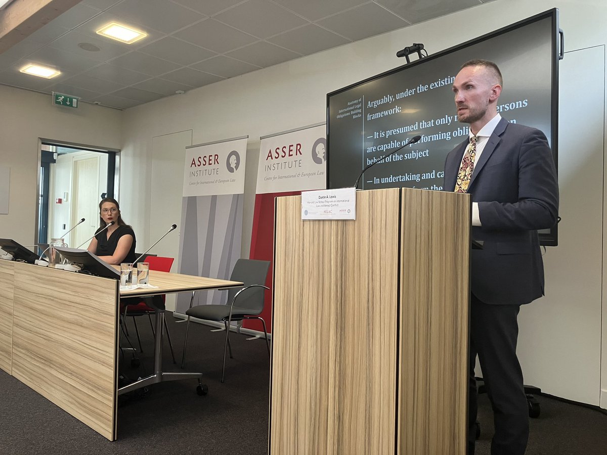 Christophe Paulussen (@chpaulussen) on Twitter photo Fascinating <a href="/DILEMA_project/">DILEMA Project</a> & #HILAC lecture at <a href="/TMCAsser/">T.M.C. Asser Instituut</a> by <a href="/Dustin_A_Lewis/">Dustin Lewis</a> on natural & artificial intelligence in armed conflict. More information: asser.nl/education-even… <a href="/HLSPILAC/">HLS Program on Int’l Law & Armed Conflict</a> <a href="/RodeKruis/">Rode Kruis</a> <a href="/ACIL_UvA/">Amsterdam Center for International Law</a> <a href="/bereniceboutin/">Dr Bérénice Boutin</a> Fascinating <a href="/DILEMA_project/">DILEMA Project</a> & #HILAC lecture at <a href="/TMCAsser/">T.M.C. Asser Instituut</a> by <a href="/Dustin_A_Lewis/">Dustin Lewis</a> on natural & artificial intelligence in armed conflict. More information: asser.nl/education-even… <a href="/HLSPILAC/">HLS Program on Int’l Law & Armed Conflict</a> <a href="/RodeKruis/">Rode Kruis</a> <a href="/ACIL_UvA/">Amsterdam Center for International Law</a> <a href="/bereniceboutin/">Dr Bérénice Boutin</a>