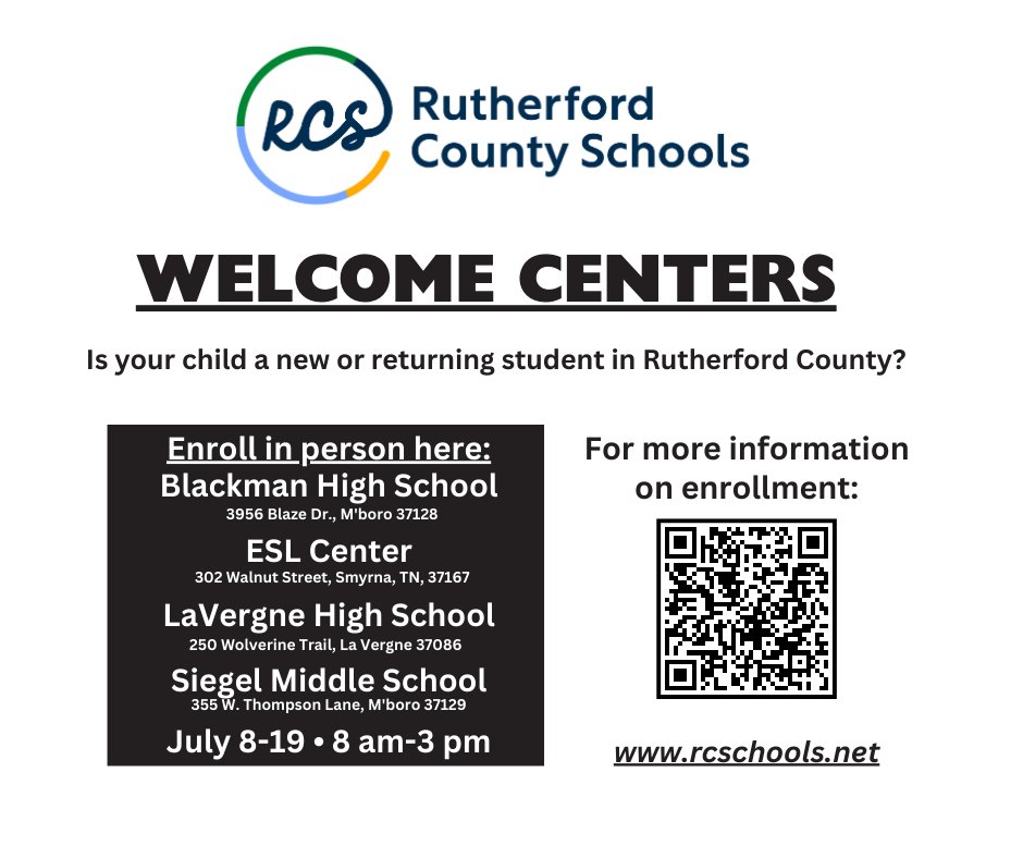 rucoschools's tweet photo. BACK TO SCHOOL REMINDERS: 1- RCS Welcome Centers for enrollment help close 7/19. | 2- Complete student updates/enrollment in Skyward by 8/6. | 3- School offices reopen soon. Visit https://t.co/BkhMpmQeTo for details. https://t.co/aKgR5WiTRp