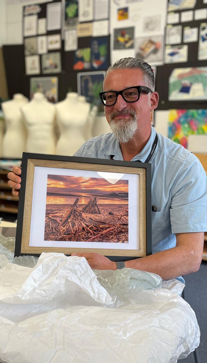 ArtDesignTech_'s tweet photo. At the end of term we said a See you soon to our wonderful Mr Groucott, who heads off to enjoy the life of luxury that is retirement! Thank you for all the blaring tunes, wonderful creations and teaching wisdom. We and all the pupils will miss you  💕 https://t.co/UjaRRfEYLc