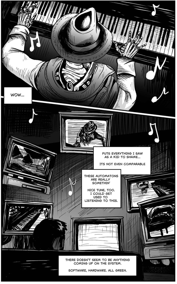 PJP_Art's tweet photo. I've been writing/illustrating a comic recently. 
It's a story I started putting together a while ago, but have been sort of cloak and dagger about.
The first two chapters are available on my website for free- https://t.co/deKuQD5QoM

#comicartist #comicbookart #comics https://t.co/RbQZWKlv26