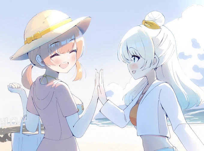 祝かほるり真ん中バースデー 二人で海 #蓮ノ空美術部