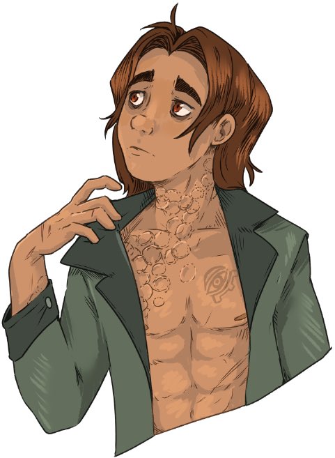 Capeetle's tweet photo. Dnd paladin character I’ve been workshopping featuring giant squid scars and a secret order of knights tattoo over his heart. https://t.co/MUpW1dJi1e