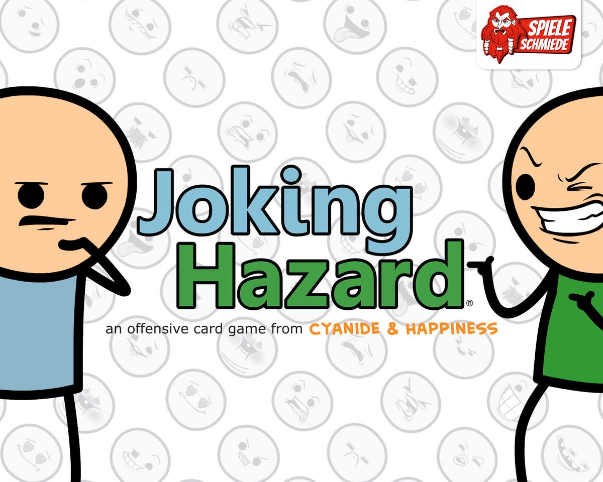 Mit JOKING HAZARD findet sich ab sofort ein derb-witziges Kartenspiel für 3-10 böse Menschen basierend auf den Cyanide &amp; Happiness-Comics in der Spieleschmiede 👉 spiele-offensive.de/Spieleschmiede…