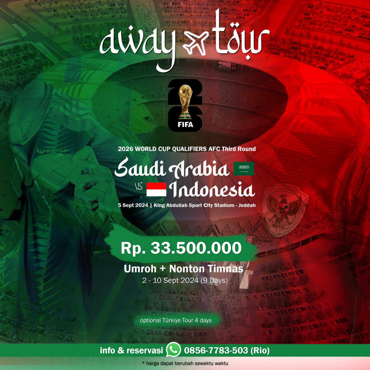 InfosuporterID's tweet photo. Bismillahirrahmanirrahim

Infosuporter ngadain awaydays sekalian Umroh nih. 

Info lengkap langsung WA nomor di poster ya! https://t.co/iMnqj4uX35
