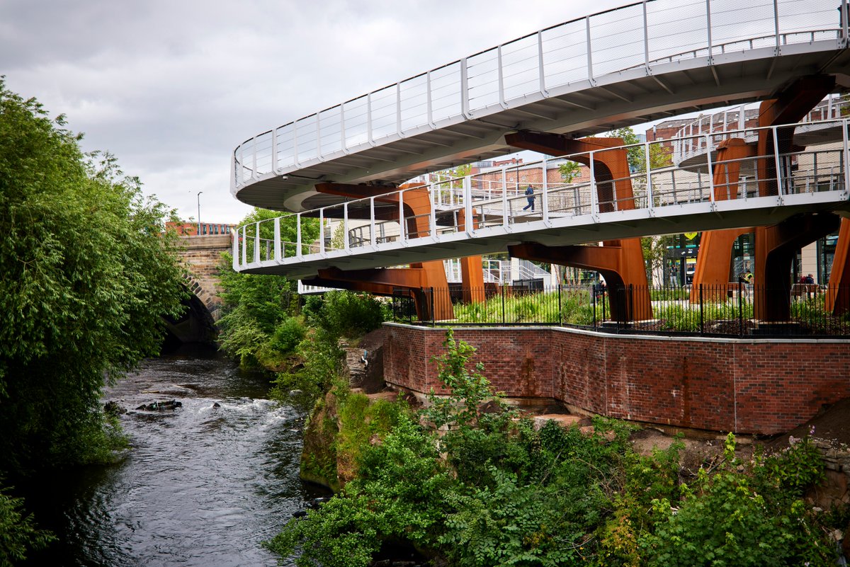 StockportMBC's tweet photo. Thousands are enjoying Stockport’s brilliant walks and bike rides thanks to the first-of-its kind helix ramp at our award-winning Interchange.

More: https://t.co/8FNKoE4ZID https://t.co/wl3YRlaPcs