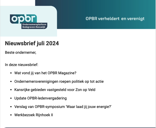 Vorige week kwam onze nieuwsbrief uit. We praten je kort bij over alle ondernemersonderwerpen in Bodegraven-Reeuwijk.

Nog niet gelezen? Grijp nu je kans!

bit.ly/4eYBbPx