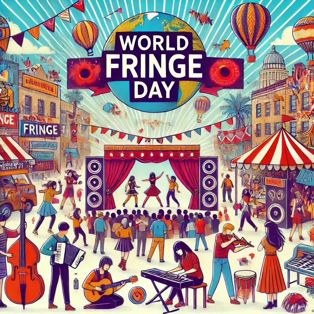 NationalDayWear's tweet photo. Celebrate World Fringe Day with a burst of creativity! Enjoy a variety of artistic performances like theater, music, dance, and street performances. What's your favorite type of fringe performance? #WorldFringeDay #CreativeFestivals #ArtisticExpressions https://t.co/oPEmD327wi