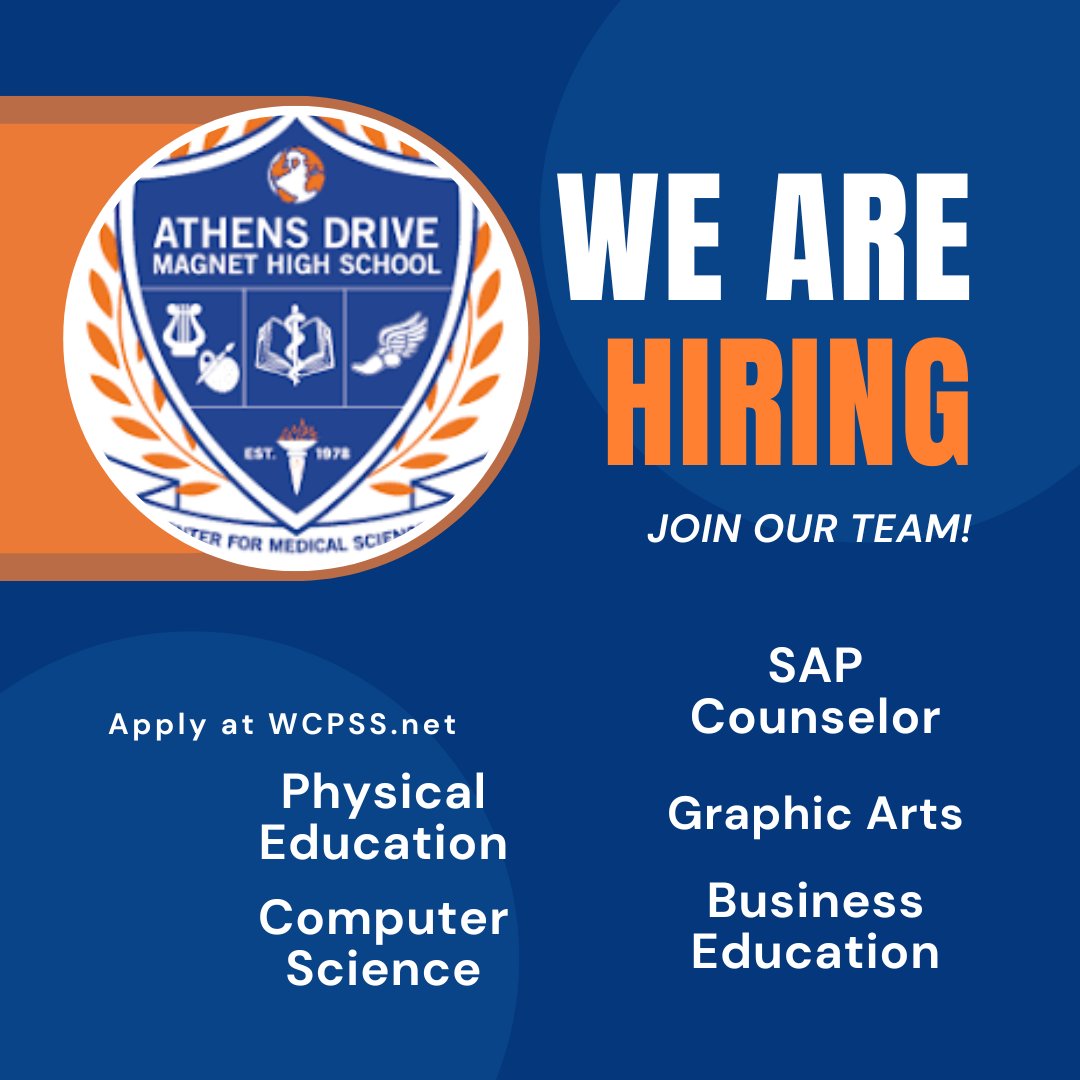 We're hiring for the 2024-2025 school year!  Apply on-line at wcpss.net/careers
#GoJags