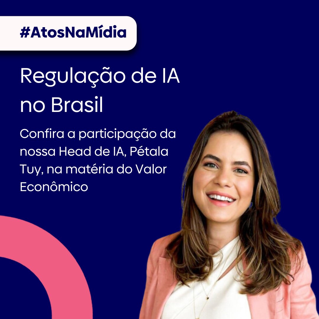 O #TBT dessa semana é dedicado a participação da nossa Head de IA, Pétala Tuy, como uma das especialistas convidadas pelo <a href="/valoreconomico/">Valor Econômico</a> para falar sobre a regulação de IA no Brasil.
 
Para ler a matéria completa, basta clicar no link abaixo!

spr.ly/601294s2q