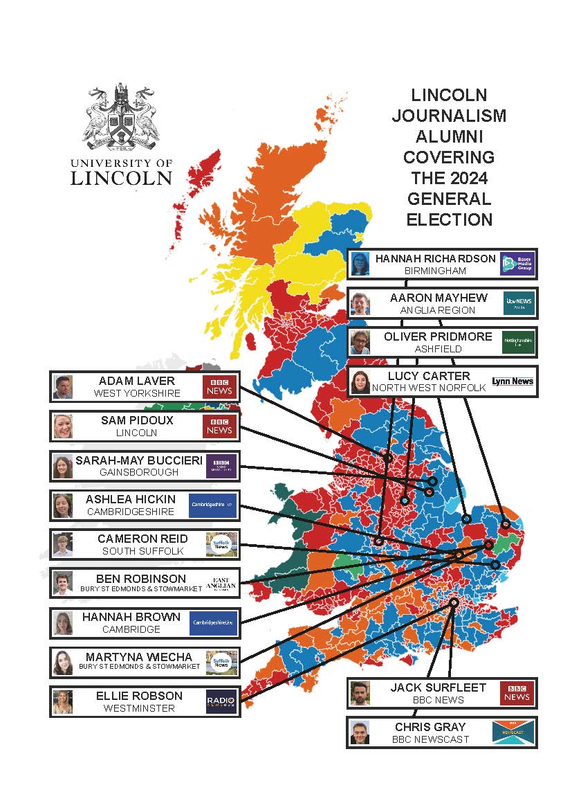 Anddd a sequel to Tuesday’s map...

This one shows all the places our alumni covered general election counts for national and regional media last week

Incredibly proud 👏👏