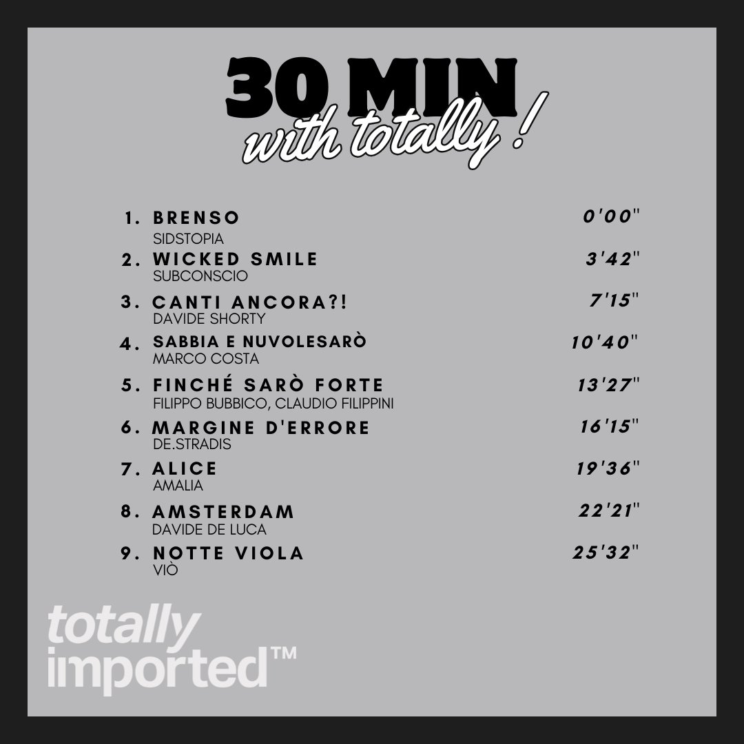 Pronti per tuffarvi nella weekly selection “30 Minutes with Totally Imported” in cui troverete il meglio del nostro catalogo? 🌊🌅

Potete guardare il video integrale sul nostro canale Youtube e al link qua sotto 🎥🔴

youtube.com/watch?v=aPfY-L…

#music #rnb #neosoul #chill