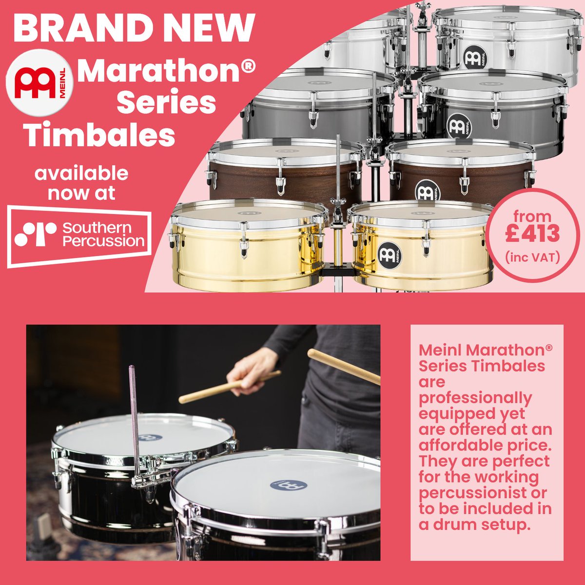 Southern Percussion (@spercussion) on Twitter photo Introducing the brand new Marathon Series Timbales from <a href="/meinlpercussion/">Meinl Percussion</a>
Get yours now:
southernpercussion.com/product/meinl-…
#Meinl #MarathonSeries #percussion #timbales #latinmusic #latininstruments #mp2024 #newin Introducing the brand new Marathon Series Timbales from <a href="/meinlpercussion/">Meinl Percussion</a>
Get yours now:
southernpercussion.com/product/meinl-…
#Meinl #MarathonSeries #percussion #timbales #latinmusic #latininstruments #mp2024 #newin