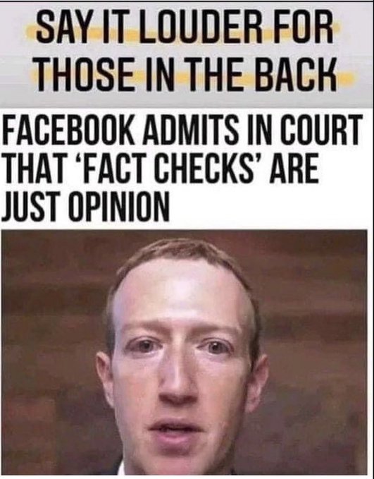 <a href="/elonmusk/">Elon Musk</a> FACEBOOK Admitted in COURT
FACT CHECKS are JUST OPINION!