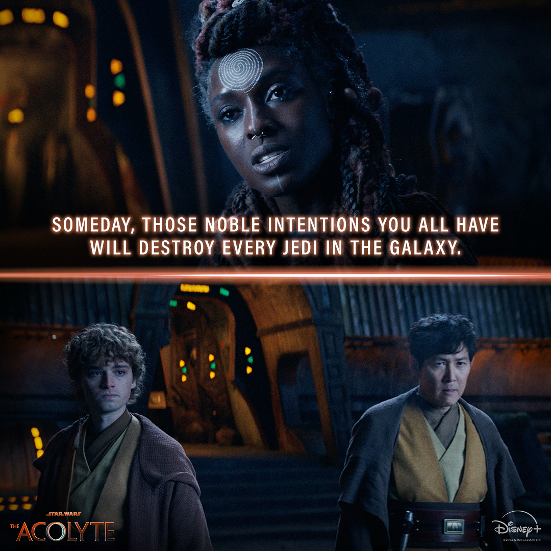 Actions have consequences. 

Episode 7 of #TheAcolyte, a Star Wars Original series, is now streaming on <a href="/DisneyPlus/">Disney+</a>.