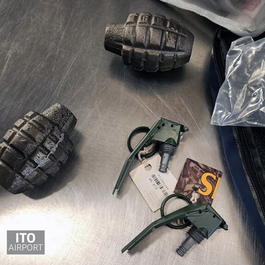 If you have any replica or real explosive devices, leave them at