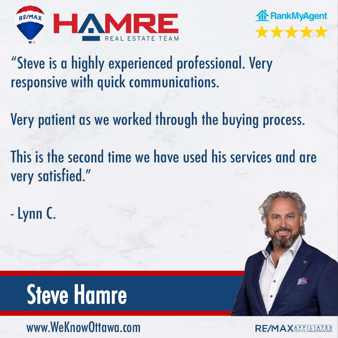 HamreREMAX's tweet photo. 🤩Do you want a professional with experience you can lean on and trust? 

"Highly experienced professional"⭐️⭐️⭐️⭐️⭐️

Read the full 5-star Rank My Agent review! 

Lynn, thank you for the kind review! 

➡️Visit https://t.co/kJL5POYQtm

#REALTORReview #WeKnowOttawa https://t.co/buOnYI5Z7U