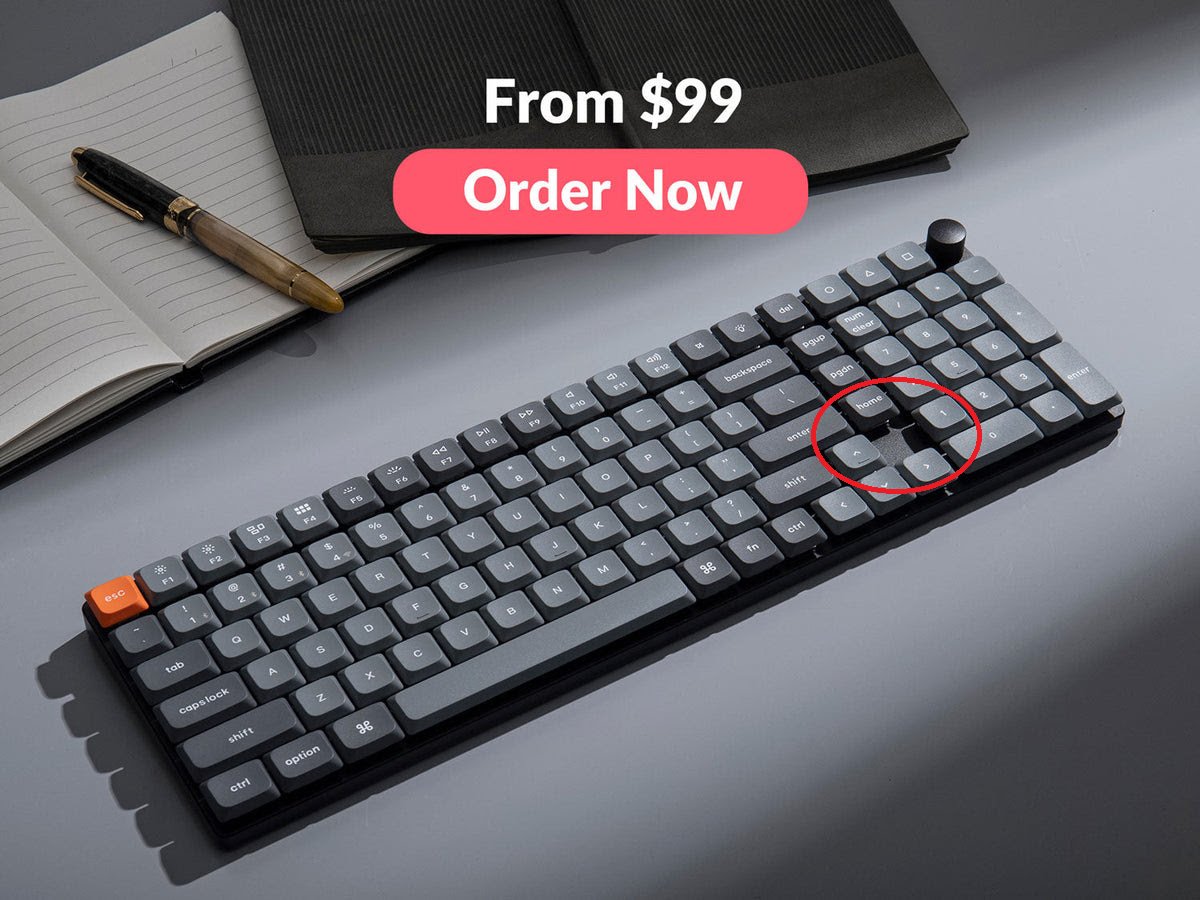 TCL987's tweet photo. @KeychronMK What do you have against the End key? This is a consistent omission with Keychron keyboards. Even when there's clearly enough space most of your keyboards do not include the full set of pgup, pgdn, home, and end which I use when programming. https://t.co/83Ato0TaId