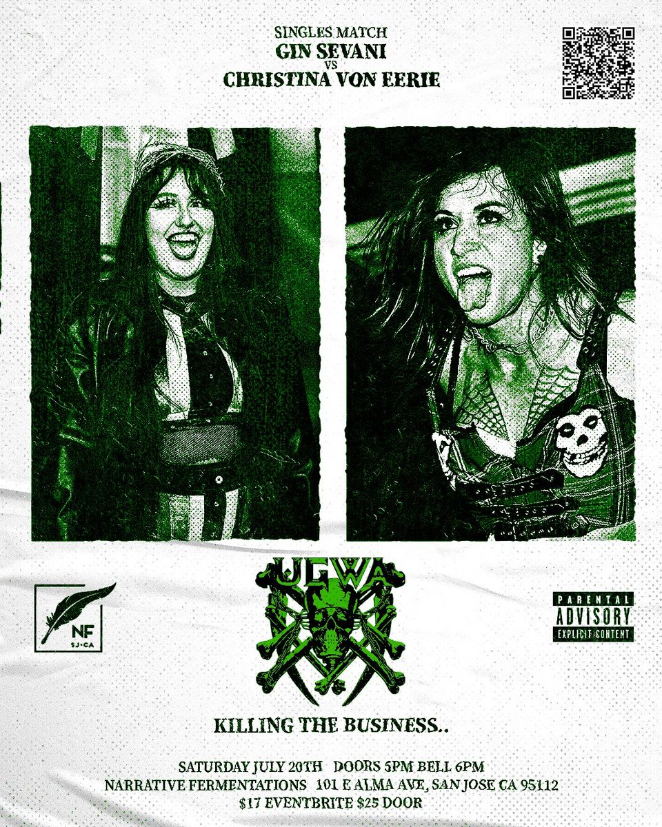 UGWA (@officialugwa) on Twitter photo Match #2 announcement for 7/20 in San Jose!
The current and former Queens of the Graveyard Shift finally go 1 on 1!
<a href="/GinSevani/">Gin Sevani π³οΈβππ</a>
Vs
<a href="/CVEvil_138/">Christina Von Eerie</a>
Tickets are available NOW on Eventbrite! Match #2 announcement for 7/20 in San Jose!
The current and former Queens of the Graveyard Shift finally go 1 on 1!
<a href="/GinSevani/">Gin Sevani π³οΈβππ</a>
Vs
<a href="/CVEvil_138/">Christina Von Eerie</a>
Tickets are available NOW on Eventbrite!