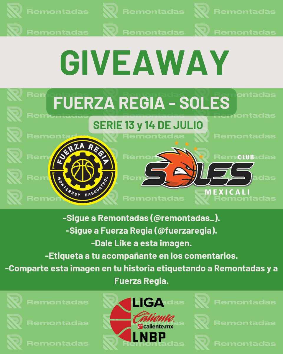 remontadas_'s tweet photo. GIVEAWAY 🏀

¿Quieres ir a la serie inaugural entre @Fuerza_Regia 🟡⚫ y @clubsoles ☀️ de la @LNBPoficial?

¡Tenemos 10 pases dobles! 

Participa en nuestro Instagram. 🤩

https://t.co/zOP35moyGC https://t.co/Bw9XJAjSmA