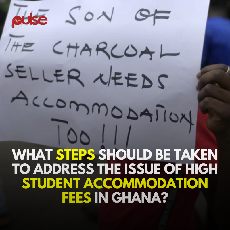 PulseGhana's tweet photo. What steps should be taken to alleviate the burden of high student accommodation fees?
#TalkToPulse https://t.co/U7x7qlcXUG