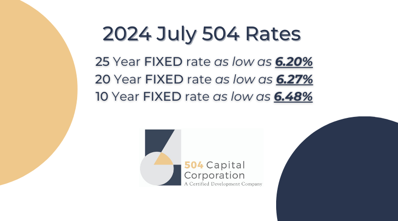 504Capital's tweet photo. July 2024 #sba504 rates are here!! https://t.co/3fYWfdWYZy