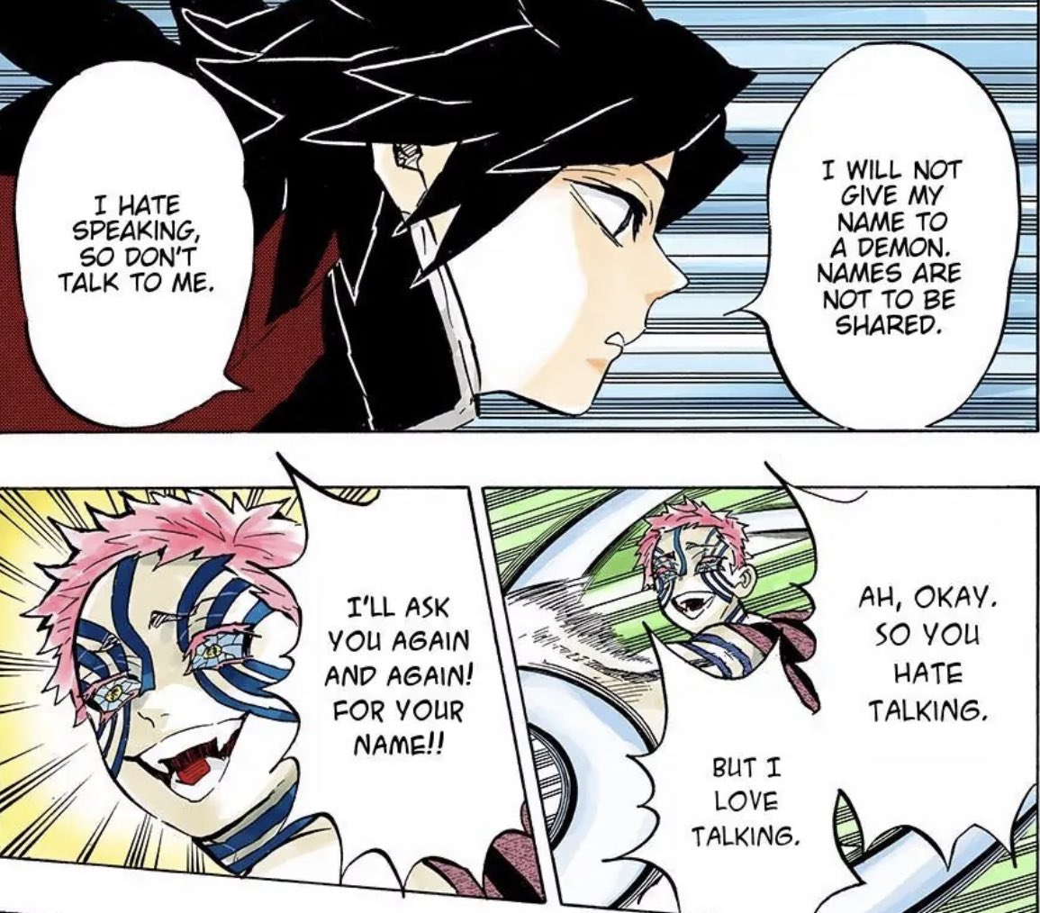 bungeecums's tweet photo. not tanjiro unintentionally exposing giyuu’s name lol https://t.co/mulGKQvS7U