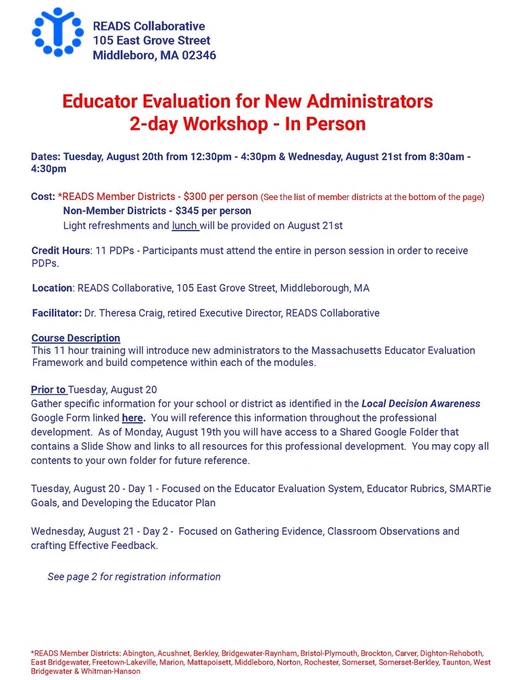 Educator Evaluation Training for New Administrators