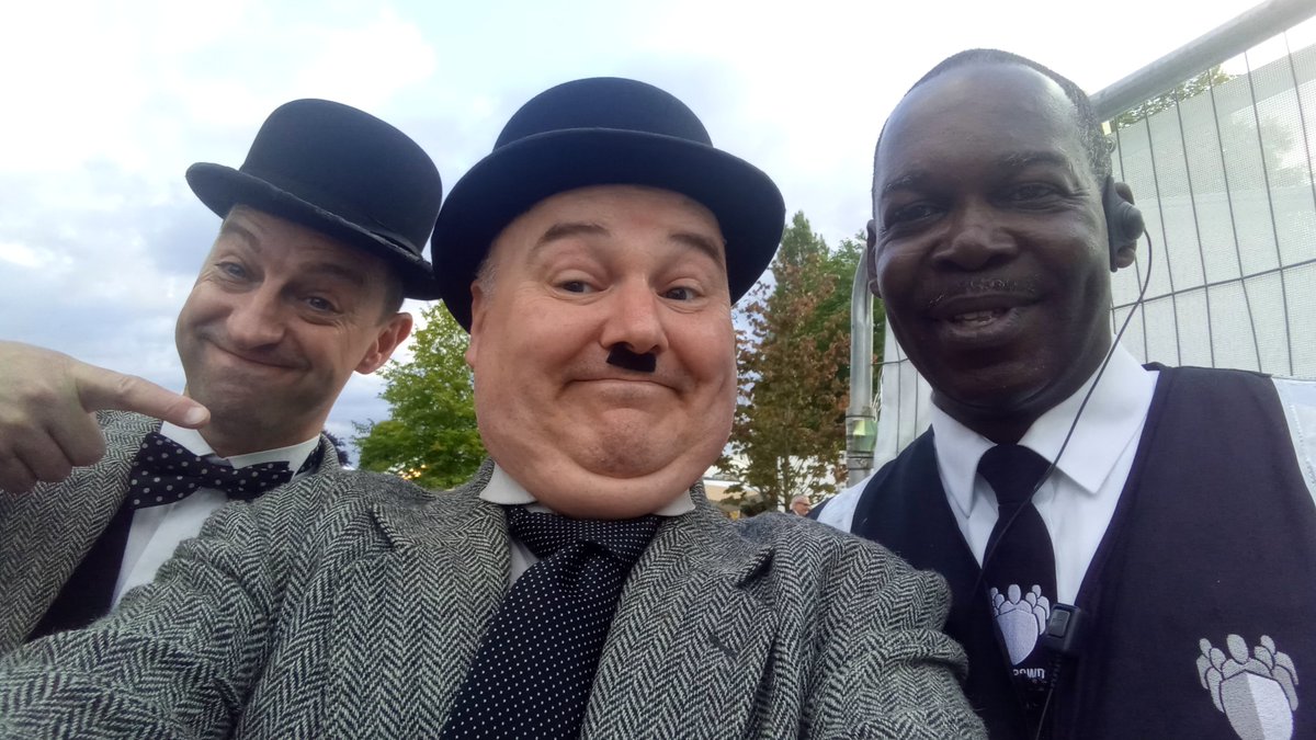 Lucky Dog Theatre (@luckydogtp) on Twitter photo We're currently doing a week of walkabout at <a href="/henleyfestival/">henleyfestival</a> as Stan and Ollie and one of the security guards gets apopleptic in joy every time he sees us. He's great! We're currently doing a week of walkabout at <a href="/henleyfestival/">henleyfestival</a> as Stan and Ollie and one of the security guards gets apopleptic in joy every time he sees us. He's great!