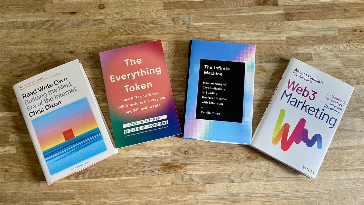 Lining up a bit of Web3 reading from <a href="/cdixon/">Chris Dixon</a>, <a href="/SteveKBark/">Steve 🤙</a>, <a href="/skominers/">Scott Kominers</a>, <a href="/CamiRusso/">Camila Russo</a>, and <a href="/amandacassatt/">amanda.eth</a>.