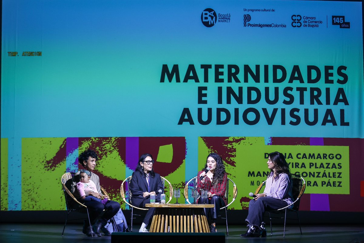 Diana Camargo, Yira Plaza, Manuela Gonzales y Laura Páez, hablan sobre cuáles son las dinámicas necesarias para seguir posibilitando la participación activa de las madres trabajadoras en el sector audiovisual en la #BAMTalk de ‘LA EMPATÍA: MATERNIDADES E INDUSTRIA AUDIOVISUAL’.