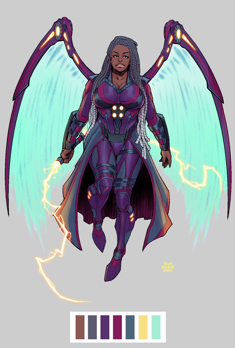 wayofpaman's tweet photo. The final character I came up with for my squad. Mistral has elements of the Orisha Yansan and Oya and was physically based on baddies like Jill Scott and Jazmine Sullivan.
-
Art by @duh_dude
-
#yansan #oya #mistral #wayofpaman #orisha #indiecomics #blackcomics #comicbooks https://t.co/0TG5tUUXbi