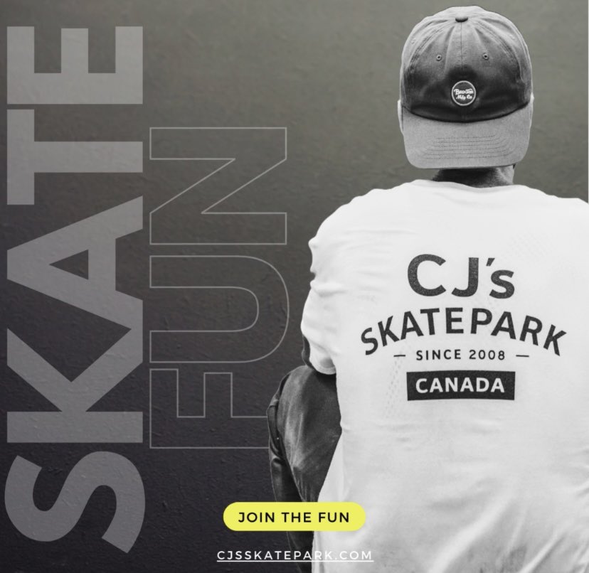 SKATE FUN 🤩 CJs SKATEPARK 
JOIN THE FUN 
CJsSKATEPARK.COM