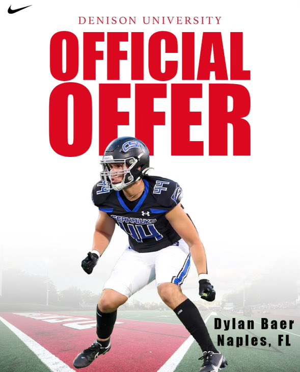 I am incredibly blessed to announce that I have received an offer from Denison University! Thank you <a href="/coachhatem/">Jack Hatem</a> and <a href="/coachjo51/">Jovon Johnson</a> for this opportunity!

<a href="/CoachMStannard/">Coach Stannard</a> <a href="/JonahDubinski/">Jonah Dubinski</a>