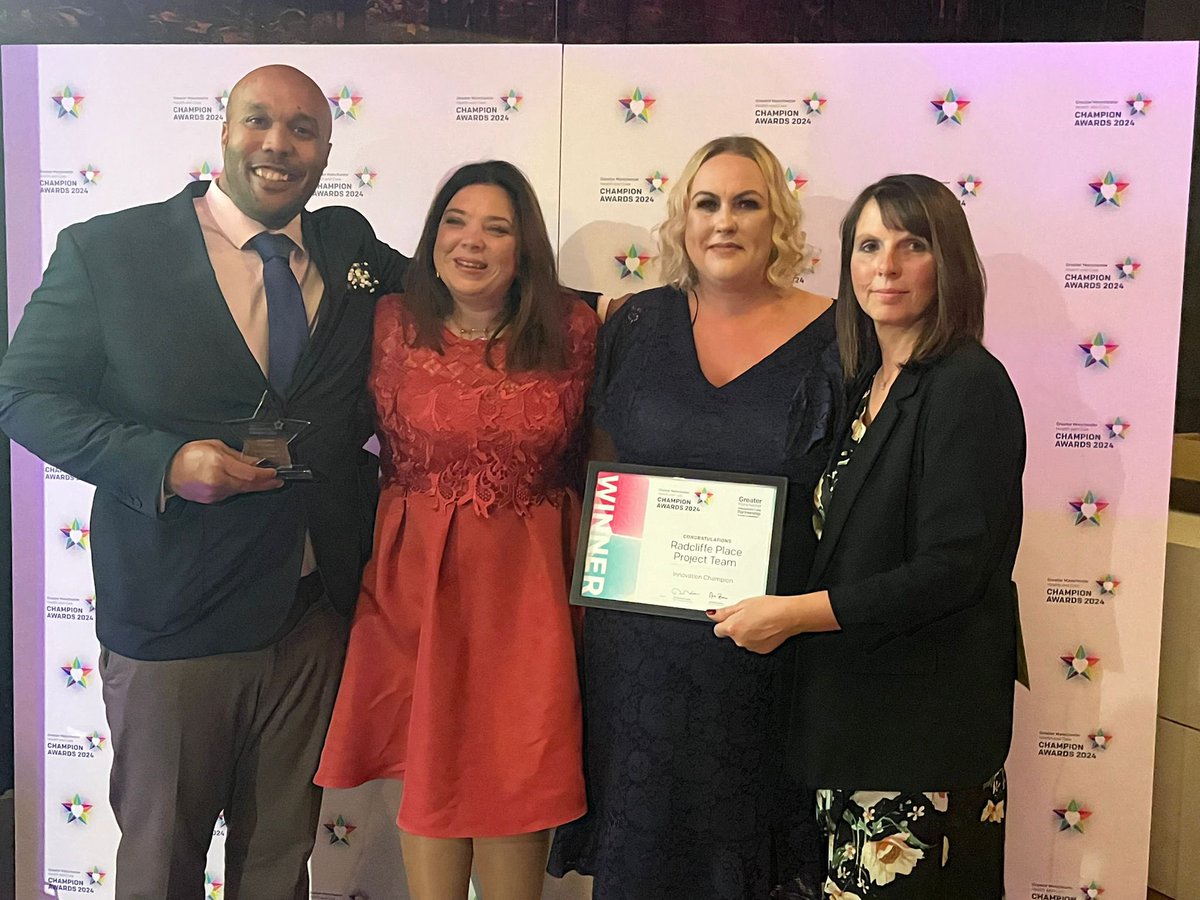 GM Health & Care Champion Awards (@gmchampions2025) on Twitter photo The Radcliffe Place Multi-Disciplinary Project Team <a href="/PennineCareNHS/">Pennine Care NHS FT</a> have won Innovation Champion ๐ซ With hard work, passion and dedication, the team set up Radcliffe Place to help keep young people with a learning disability out of hospital The Radcliffe Place Multi-Disciplinary Project Team <a href="/PennineCareNHS/">Pennine Care NHS FT</a> have won Innovation Champion ๐ซ With hard work, passion and dedication, the team set up Radcliffe Place to help keep young people with a learning disability out of hospital