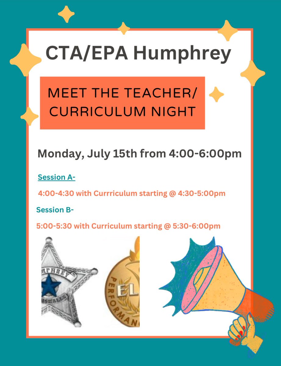 We’re looking forward to seeing our families back on campus this Monday, July 15th for Meet the Teacher/Curriculum Night! Session A: 4-5pm &amp; Session B: 5-6pm. See y’all then!!! 🏫🍎✏️📒