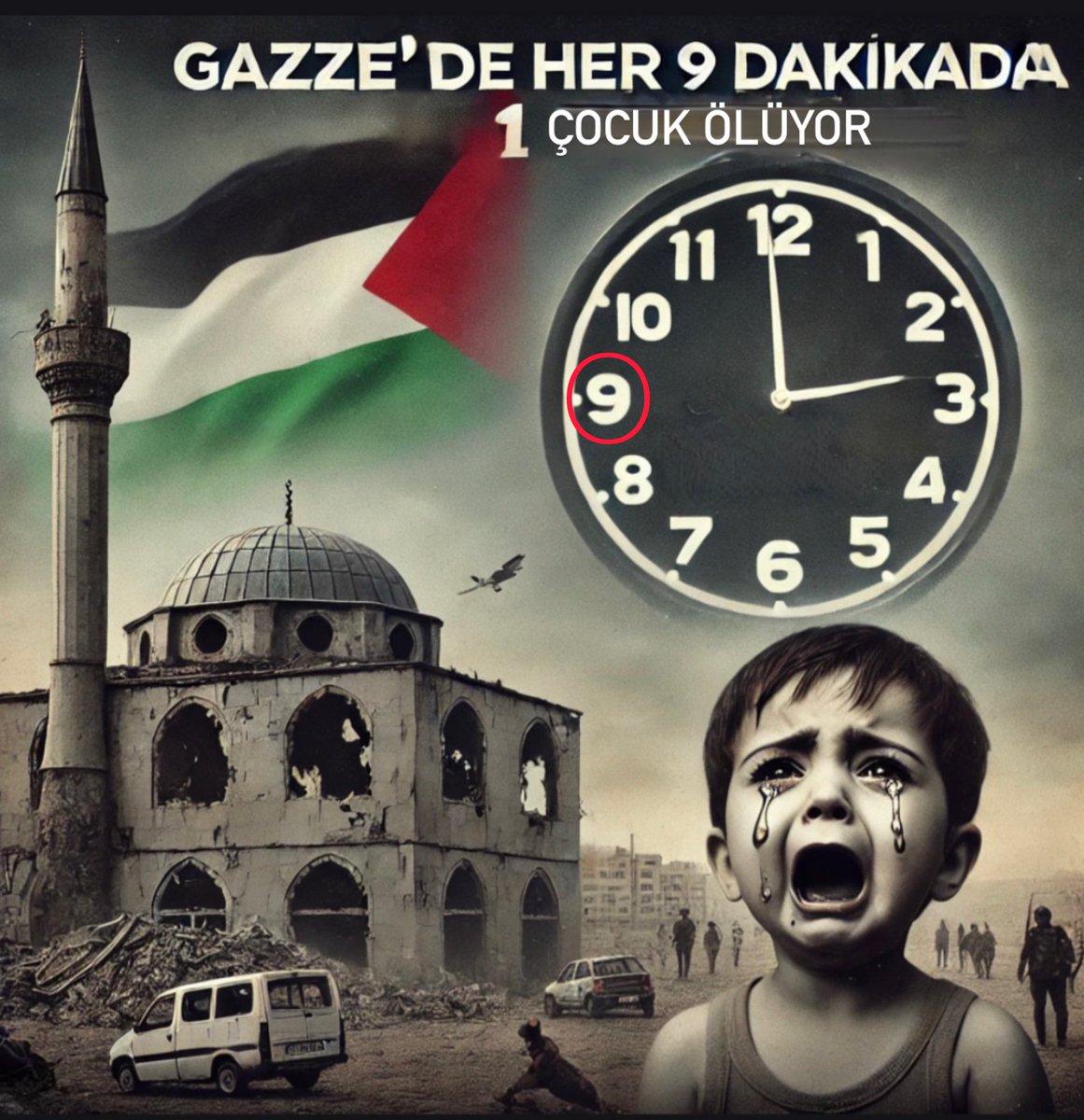 💢 Gazze'de Her 9 Dakika'da Bir
Çocuk Öldürülmeye Devam Ediyor.