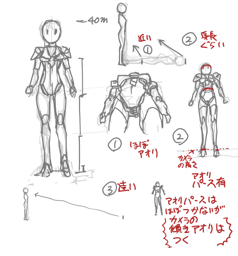 エリアルさん(40m)でパース考 