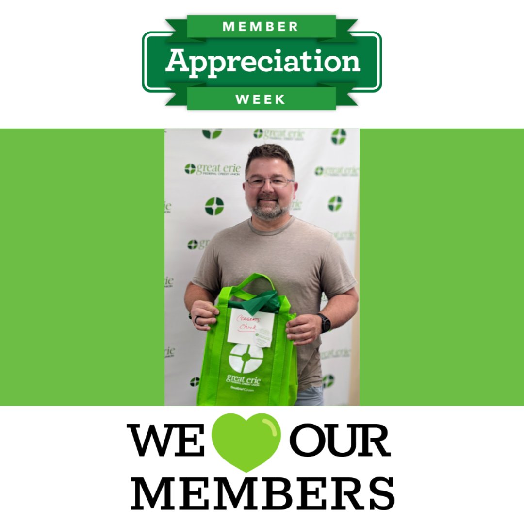 Chuck stopped in to pick up his prize winnings from Member Appreciation Week.
"I appreciate YOU" is what he said. 💚
We appreciate YOU Chuck! Thank you for your membership!
#CreditUnionFam #MemberAppreciation