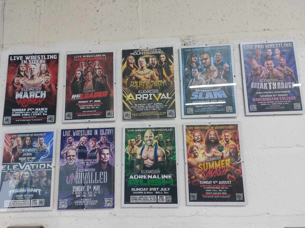 Elliot (@elliottt93) on Twitter photo A wall of the <a href="/ElevationWrest/">Elevation Wrestling</a> facility featuring a selection of posters I've done for the shows.
Things like this are so cool. Seeing everything together makes me take a step back and realise how cool it is that I get to do this.
β€οΈ A wall of the <a href="/ElevationWrest/">Elevation Wrestling</a> facility featuring a selection of posters I've done for the shows.
Things like this are so cool. Seeing everything together makes me take a step back and realise how cool it is that I get to do this.
β€οΈ