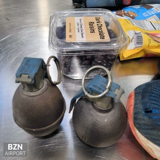 If you have any replica or real explosive devices, leave them at