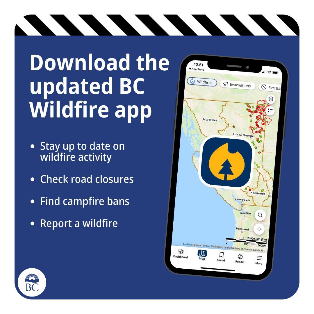 ITBC_Corporate's tweet photo. 🚨 Know Before You Go: Increased Wildfire Risk Expected! 🌲🔥 Hot, dry weather & strong winds ahead. Stay safe with the #BCWildfireService App! 📲🌟
#IndigenousTourismBC #BritishColumbia #ProvinceOfBC #PreparedBC #BCWildfire #BCFires https://t.co/OdiQ6Fb8q9