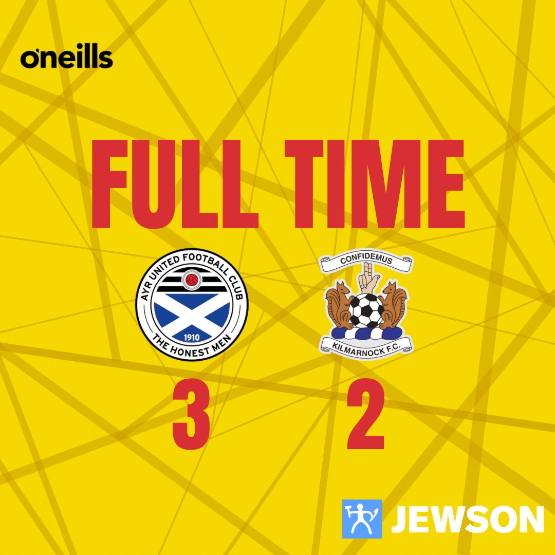 FT | ⌛ | The final whistle sounds at Somerset Park

We can see why you didn’t bring the Ayrshire Cup 👀 #OTIA 

Ayr [3 - 2] Killie

#WeAreUnited